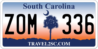 SC license plate ZOM336