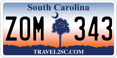 SC license plate ZOM343
