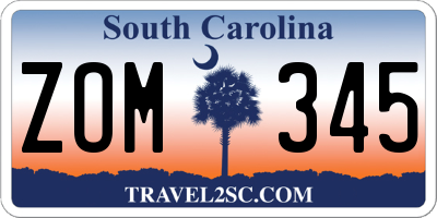 SC license plate ZOM345