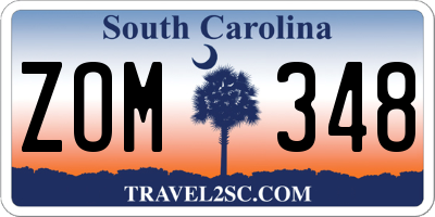 SC license plate ZOM348