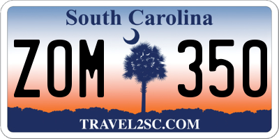 SC license plate ZOM350