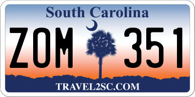 SC license plate ZOM351