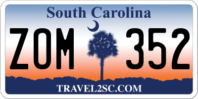 SC license plate ZOM352