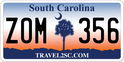 SC license plate ZOM356