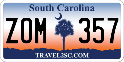 SC license plate ZOM357