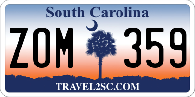 SC license plate ZOM359