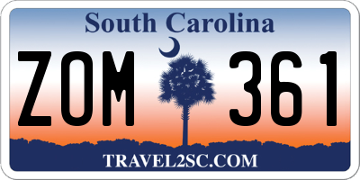 SC license plate ZOM361