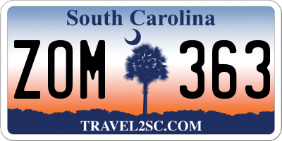 SC license plate ZOM363