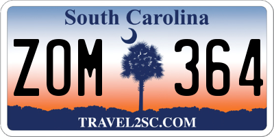 SC license plate ZOM364