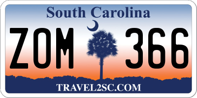 SC license plate ZOM366