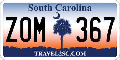 SC license plate ZOM367