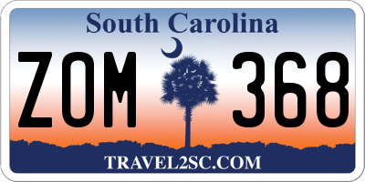 SC license plate ZOM368
