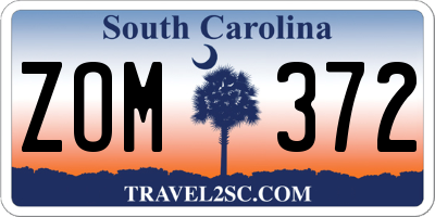 SC license plate ZOM372