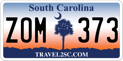SC license plate ZOM373