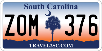 SC license plate ZOM376