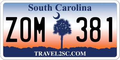 SC license plate ZOM381