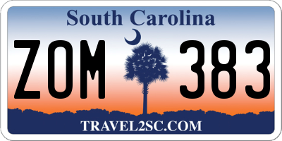 SC license plate ZOM383