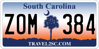 SC license plate ZOM384