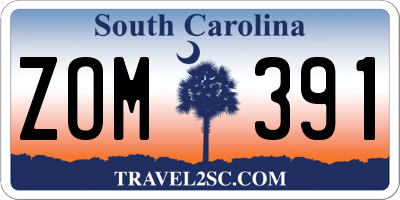 SC license plate ZOM391
