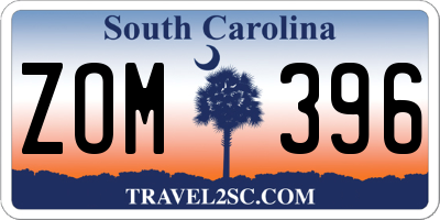 SC license plate ZOM396