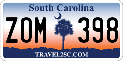 SC license plate ZOM398
