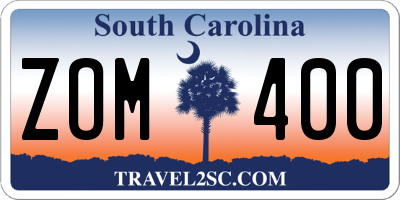 SC license plate ZOM400