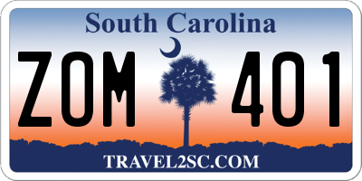 SC license plate ZOM401