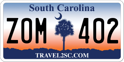 SC license plate ZOM402