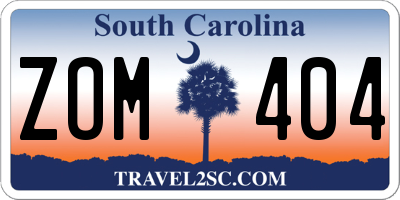 SC license plate ZOM404