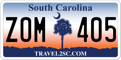 SC license plate ZOM405