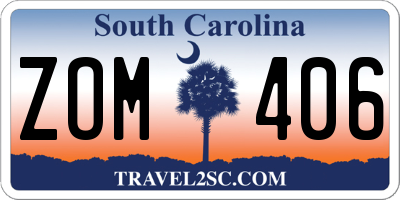 SC license plate ZOM406