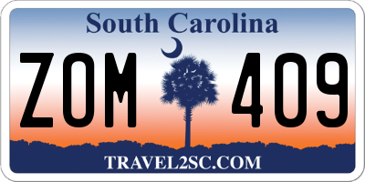 SC license plate ZOM409
