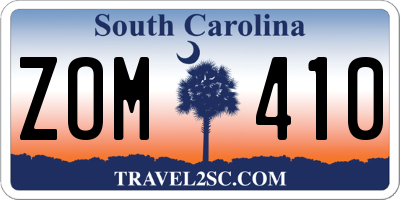 SC license plate ZOM410