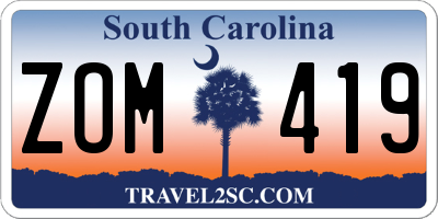 SC license plate ZOM419