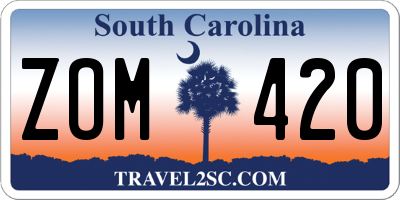 SC license plate ZOM420