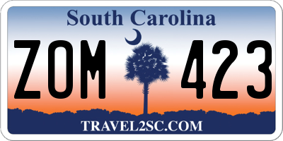 SC license plate ZOM423