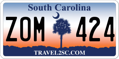 SC license plate ZOM424
