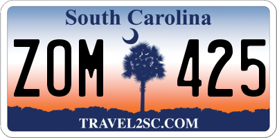 SC license plate ZOM425