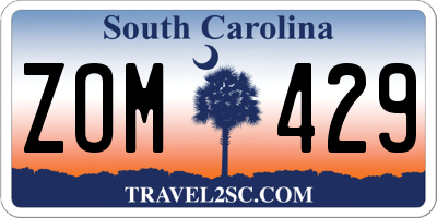 SC license plate ZOM429