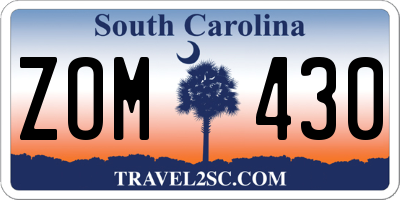 SC license plate ZOM430