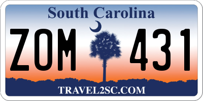 SC license plate ZOM431