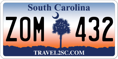 SC license plate ZOM432