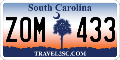 SC license plate ZOM433