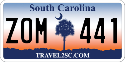 SC license plate ZOM441