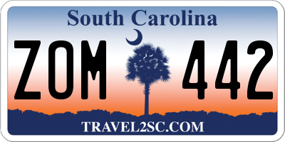SC license plate ZOM442