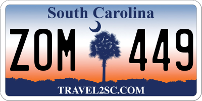 SC license plate ZOM449