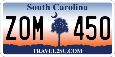 SC license plate ZOM450