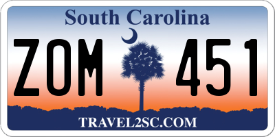 SC license plate ZOM451