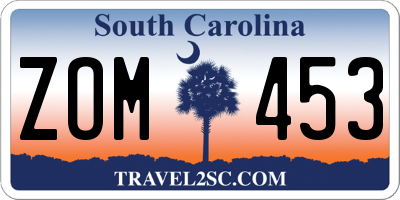 SC license plate ZOM453