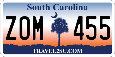 SC license plate ZOM455
